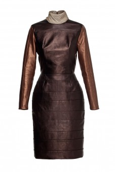 Copper dress with turtleneck