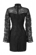 Sukienka czarna gipiura ze jedwabnymi rękawami Baroq&Roll