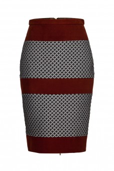 Houndstooth pencil skirt