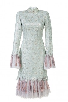 Koronkowa sukienka z piórami LaDorothée 